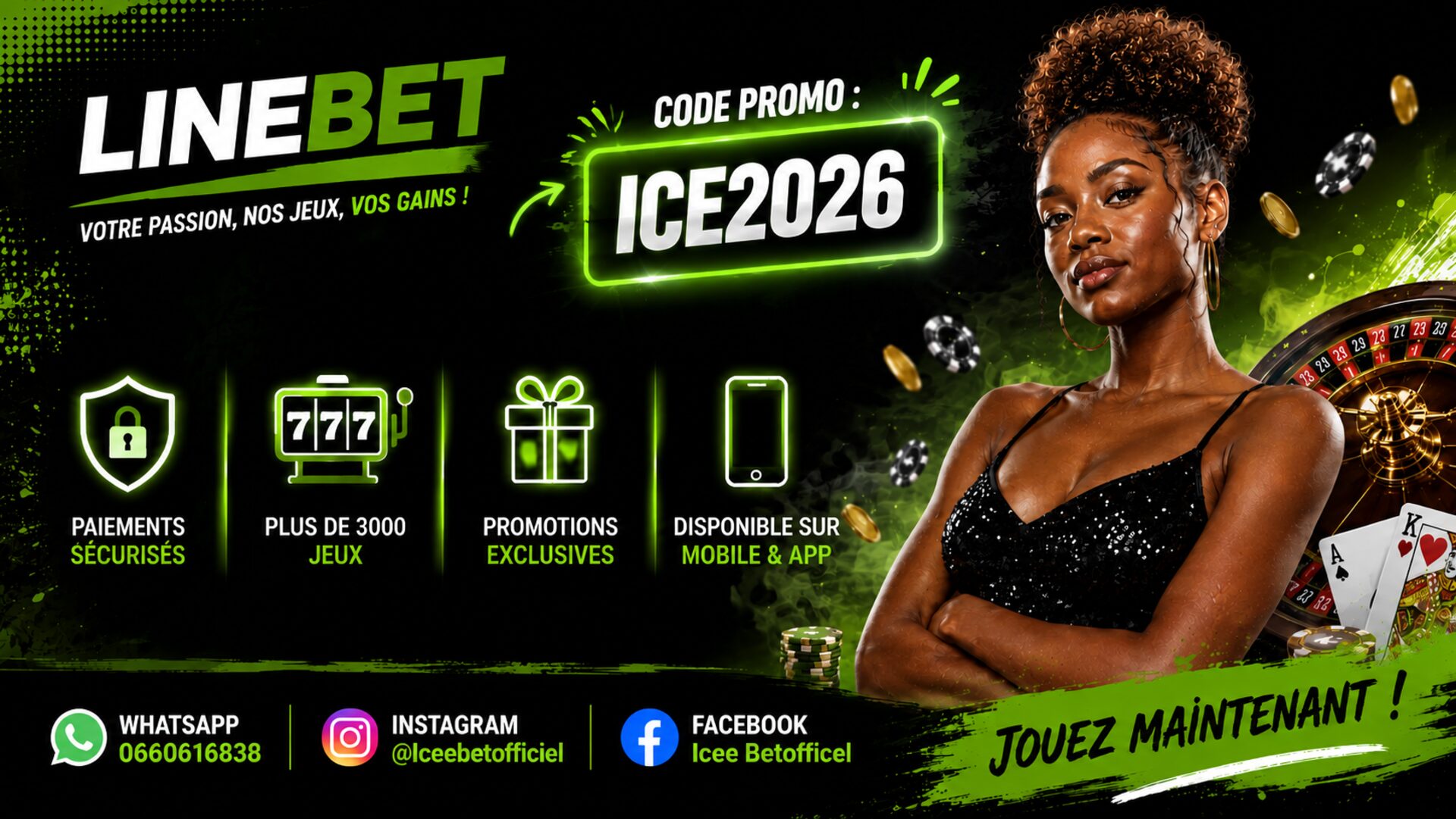 عرض LINEBET مع كود البرومو ICE2026 وأكثر من 3000 لعبة